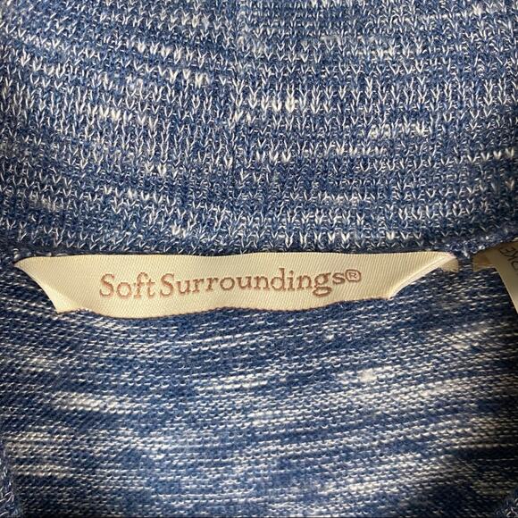 Soft Surroundings Blue Space Dye Long Sleeve Hi-Lo Sweater Dress Sz.S - Picture 6 of 14